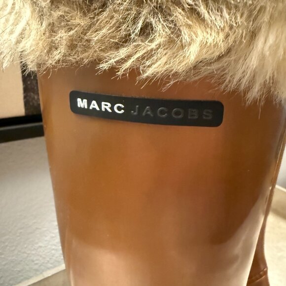 Marc Jacobs | Knee-High Rubber Boot w/ Fur Trim and Laces | Size 7/7.5 - Picture 3 of 16